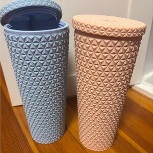 Textured Blue and Pink Tumblers